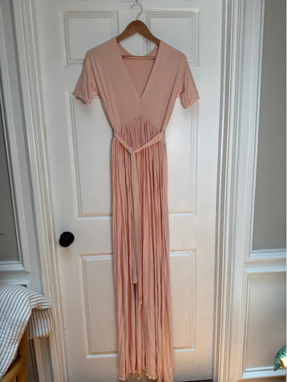 Custom made Blush Pink Maternity Maxi Dress